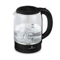 Fierbator electric Blaumann, Black Silver, 1.7L, 2200W, sticla borosilicata/plastic, negru/transparent