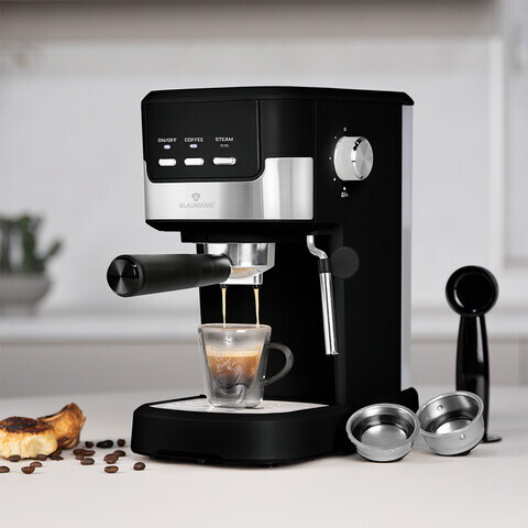 Espressor Blaumann, Black Silver, 1100W, inox, negru