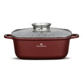 Tava roaster Blaumann, Cera Stone, 28 cm, 6.5L, aluminiu, rosu caramiziu