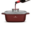 Tava roaster Blaumann, Cera Stone, 28 cm, 6.5L, aluminiu, rosu caramiziu
