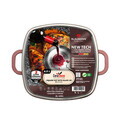 Tava roaster Blaumann, Cera Stone, 28 cm, 6.5L, aluminiu, rosu caramiziu