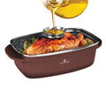 Tava cu capac cu invelis ceramic Blaumann, Cera Stone, 32x21x10.6 cm, 6L, aluminiu turnat, rosu caramiziu