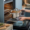 Cratita cu capac Blaumann, Gourmet, BL-1007W, 18 cm, 3.2L, inox, argintiu