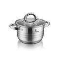 Oala cu capac Blaumann, Gourmet, BL-1008A, 20 cm, 4.3L, inox, argintiu