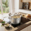 Oala cu capac Blaumann, Gourmet, BL-1008W, 20 cm, 4.3L, inox, argintiu