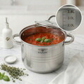 Oala cu capac Blaumann, Gourmet, BL-1020A, 20 cm, 3.8L, inox, argintiu