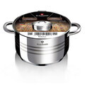 Oala cu capac Blaumann, Gourmet, BL-1020A, 20 cm, 3.8L, inox, argintiu