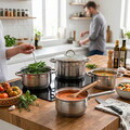 Set de gatit 8 piese,, Blaumann, Gourmet, inox, argintiu