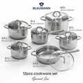 Set de gatit 12 piese, Blaumann, Gourmet Jumbo, inox, argintiu