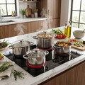 Set de gatit 8 piese, Blaumann, Gourmet, inox, argintiu