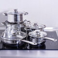 Set de gatit 10 piese, Blaumann, Gourmet Jumbo, inox, argintiu