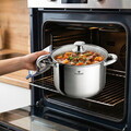 Oala cu capac Blaumann, Gourmet, BL-3869, 24 cm, 7.7L, inox, argintiu