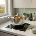 Cratita cu capac Blaumann, Gourmet, 18 cm, 2.6L, inox, argintiu