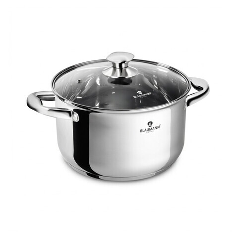 Oala cu capac Blaumann, Gourmet, BL-3872, 20 cm, 3.8L, inox, argintiu