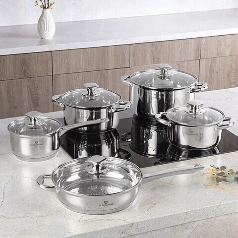Set de gatit 10 piese, Blaumann, Gourmet, inox, argintiu
