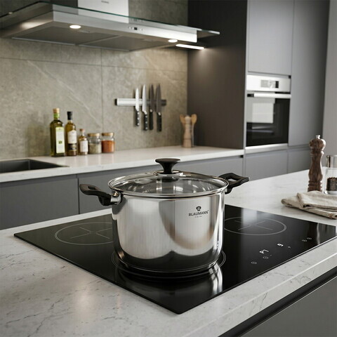 Oala cu capac Blaumann, Gourmet, BL-3824, 24 cm, 7.7L, inox, argintiu