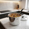 Oala cu capac Blaumann, Gourmet, BL-3824, 24 cm, 7.7L, inox, argintiu