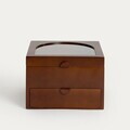 Cutie de bijuterii Liore, Homla, 20x20x13.5 cm, MDF/sticla, maro