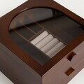 Cutie de bijuterii Liore, Homla, 20x20x13.5 cm, MDF/sticla, maro