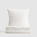 Lenjerie de pat King Size, Avelia, Homla, 200x220 cm, 3 piese, bumbac/poliester/vascoza, ecru