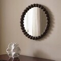 Oglinda decorativa Siva, Homla, 50x50 cm, plastic/MDF/sticla, maro