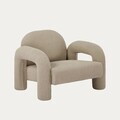 Fotoliu Sedia, Homla, 95x88x70 cm, MDF/metal/tesatura teddy boucle, bej