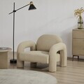 Fotoliu Sedia, Homla, 95x88x70 cm, MDF/metal/tesatura teddy boucle, bej