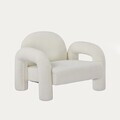 Fotoliu Sedia, Homla, 95x88x70 cm, MDF/metal/tesatura teddy boucle, ecru