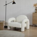 Fotoliu Sedia, Homla, 95x88x70 cm, MDF/metal/tesatura teddy boucle, ecru