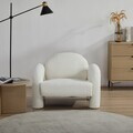 Fotoliu Sedia, Homla, 95x88x70 cm, MDF/metal/tesatura teddy boucle, ecru