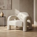 Fotoliu Sedia, Homla, 95x88x70 cm, MDF/metal/tesatura teddy boucle, ecru