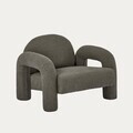 Fotoliu Sedia, Homla, 95x88x70 cm, MDF/metal/tesatura teddy boucle, maro