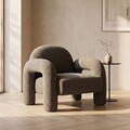 Fotoliu Sedia, Homla, 95x88x70 cm, MDF/metal/tesatura teddy boucle, maro
