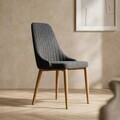 Scaun Arvello, Homla, 46.5x58x88  cm, metal/poliester, gri/natur