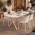 Set 2 scaune pentru terasa/gradina Valoro, Homla, 54.50x58.50x81 cm, plastic, alb