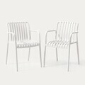 Set 2 scaune pentru terasa/gradina Valoro, Homla, 54.50x58.50x81 cm, plastic, alb