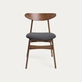 Set 2 scaune Eroso, Homla, 48x55.5x74.8 cm, lemn/poliester, maro/gri