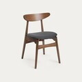 Set 2 scaune Eroso, Homla, 48x55.5x74.8 cm, lemn/poliester, maro/gri
