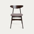 Set 2 scaune Eroso, Homla, 48x55.5x74.8 cm, lemn/poliester, maro inchis/bej
