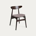 Set 2 scaune Eroso, Homla, 48x55.5x74.8 cm, lemn/poliester, maro inchis/bej