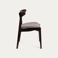 Set 2 scaune Eroso, Homla, 48x55.5x74.8 cm, lemn/poliester, maro inchis/bej