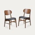 Set 2 scaune Nergu, Homla, 46x54.2x80 cm, lemn/poliester, maro/gri