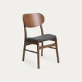 Set 2 scaune Nergu, Homla, 46x54.2x80 cm, lemn/poliester, maro/gri