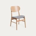 Set 2 scaune Nergu, Homla, 46x54.2x80 cm, lemn/poliester, natur/gri