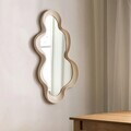 Oglinda decorativa Veya, Homla, 50x100 cm, sticla/plastic/MDF, bej