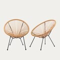 Set 2 scaune pentru terasa/gradina Acapulco Fiesta, Homla, 70x73x80 cm, metal/plastic, natur