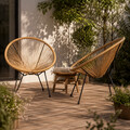 Set 2 scaune pentru terasa/gradina Acapulco Fiesta, Homla, 70x73x80 cm, metal/plastic, natur