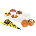 Set tava pentru briose si punga cu 4 duze de rezerva, Berlinger, Minions Collection, 26.5x18.5x2.5 cm, otel carbon, galben/alb