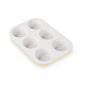 Set tava pentru briose si punga cu 4 duze de rezerva, Berlinger, Minions Collection, 26.5x18.5x2.5 cm, otel carbon, galben/alb
