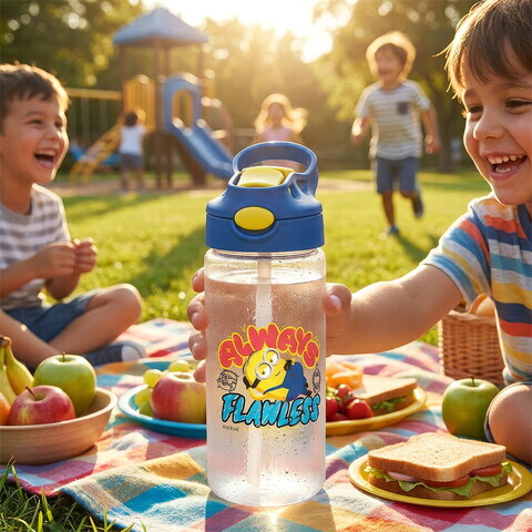 Sticla apa pentru copii Berlinger, Minions Collection, Always Flawless, 500 ml, plastic, galben/albastru